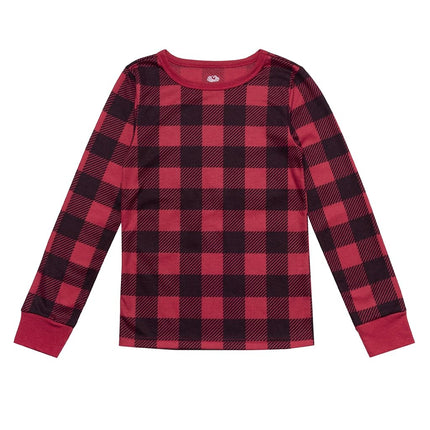 Conjunto de ropa interior térmica de gofre prémium para niños Fruit of the Loom, a cuadros de búfalo, talla XG