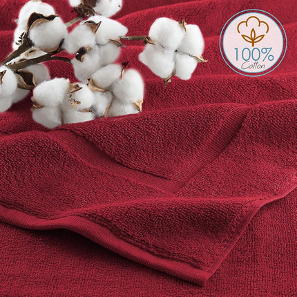 Hearth & Harbor 100% Ring Spun Cotton Bath Mat Towels - Luxury Towels - Ultra Soft & Highly Absorbent, Bathroom Towels, Floor Mat - Red