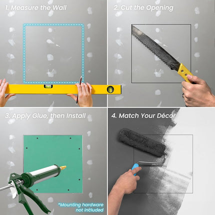 Repa Market 12 x 12 Inch Access Panel for Drywall with Aluminum Frame/Wall Hole Cover/Access Door Panel with Click Function – Heavy-Duty Service Hatch for Plumbing, Electrical, HVAC Access Door