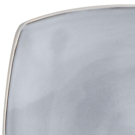 Gibson Soho Lounge Square Reactive Glaze Stoneware Dinnerware Set, Service for 4 (16pc), Light Gray