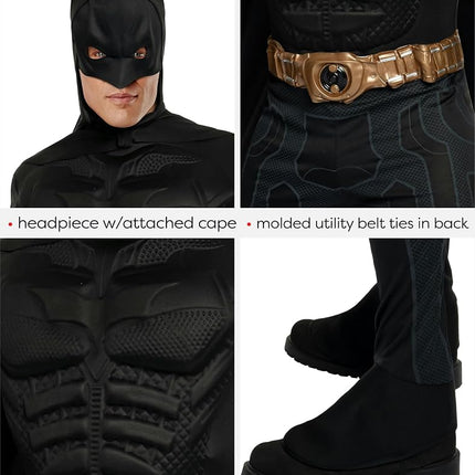 Rubie's Dark Knight Rises Costume, Mens Batman Muscle Costume Style 2, Black, Large (UK 14/16)