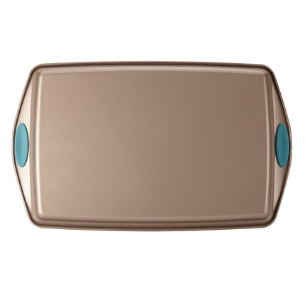 Rachael Ray Cucina Batería de Horno Antiadherente con Asas, Bandeja de Horno/Para Galletas Antiadherente - 28 cm x 43 cm, Marrón Latte