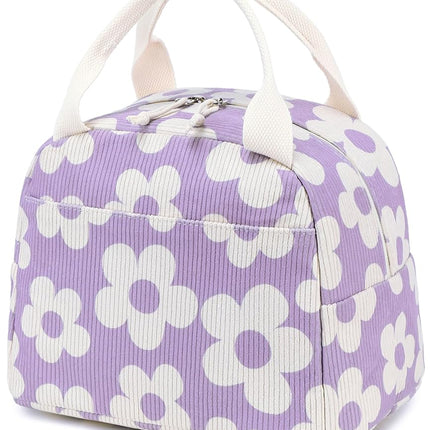 Bluboon Lunch Bag for Women Men Cute Corduroy Lunc