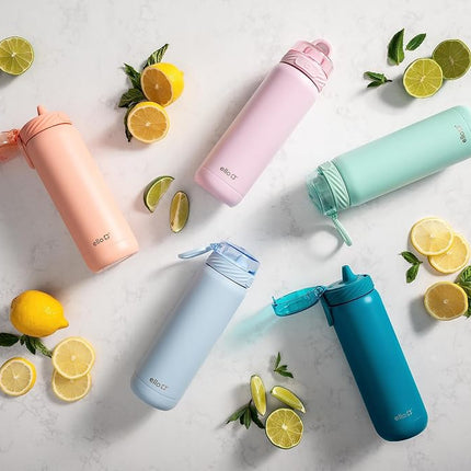 Ello Cooper Stainless Steel Water Bottle with Straw and Handle