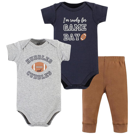 Hudson Baby Conjunto de Bodysuit y Pantalón de Algodón Unisex, Fútbol Huddles Manga Corta, 18-24 Meses