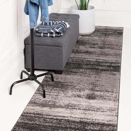 Alfombra Unique Loom Del Mar Collection - Lucille (Corredor de 2' 0" x 6' 0", Gris Oscuro/Marfil)