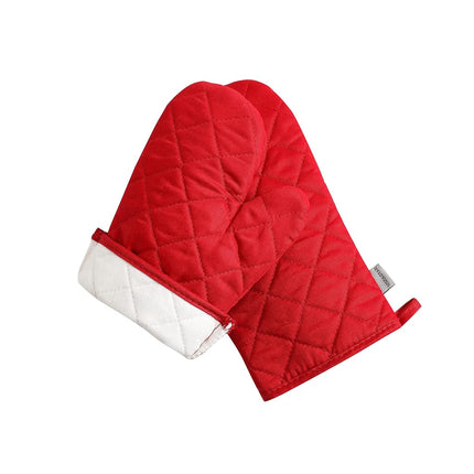 Oven Mitts and Pot Holders 4 pcs Set,High Heat Resistant 500 Degree Extra Thicken Long Kitchen Cotton Oven Glove for Cooking (12 Inch,Red)