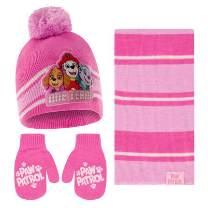 Nickelodeon girls Toddler Winter Hat, Scarf & Mitt