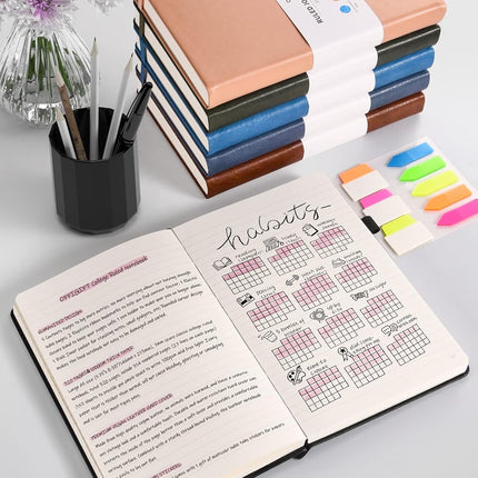 College Ruled Notebook A5, 312 Numbered Pages Diary, Lined Leather Journal