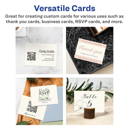 Avery Printable Rectangle Business Cards with Sure Feed Technology, 2.5" x 3.5", Ivory Cardstock, Print-to-the-Edge, Laser/Inkjet Cards, 300 Total