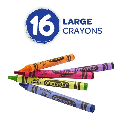 Crayola Lápices de Colores Lavables Ultra Limpios, Lápices de Colores Grandes para Niños Pequeños, 16 unidades, Regalos para Niños