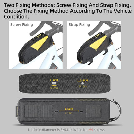 Rhinowalk Bike Top Tube Bag Bike Frame Bag 1.2L Waterproof Bicycle Bag Professional Cycling Accessories for Mountain Road Bike(Small)
