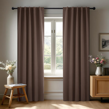 Deconovo Brown Blackout Curtains for Living Room -