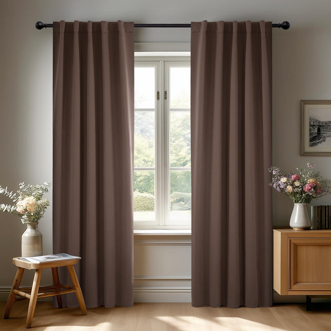 Deconovo Brown Blackout Curtains for Living Room -