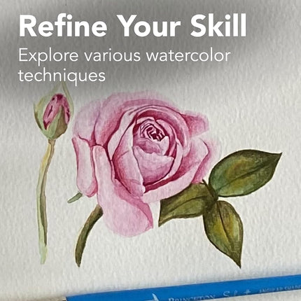 Canson XL Series Watercolor Textured Paper Pad for Paint, Pencil, Ink, Charcoal, Pastel, and Acrylic, Fold Over, 140 Pound, 9 x 12 Inch, 30 Sheets (100510941)