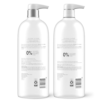 Nexxus Clean and Pure Clarifying Shampoo and Conditioner for Nourished Hair With ProteinFusion, Paraben Free 33.8 oz, 2 Pack