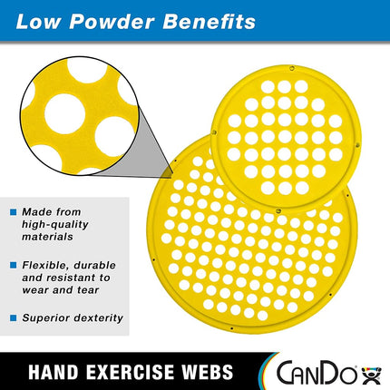 CanDo Web Hand Therapy Device, Latex, 14" Diameter, Yellow: X-Light