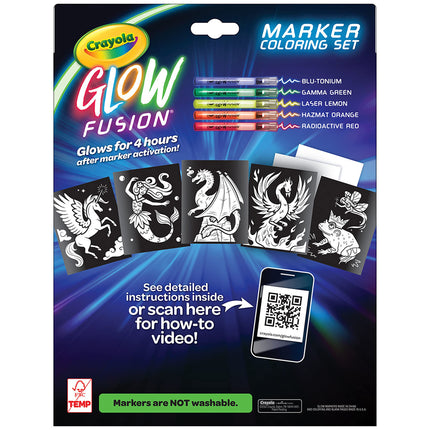 Crayola Glow Fusion Marker Coloring Set-Mythical Creatures 747491