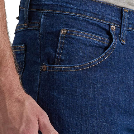 Wrangler Authentics Men's Classic Five-Pocket Regular Fit Straight Leg Jean, Dark Indigo Flex, 35W / 29L
