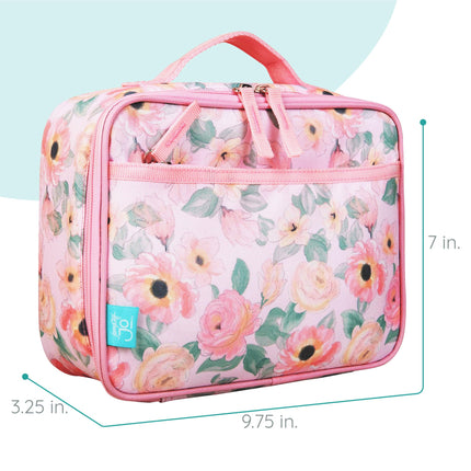 Wildkin JumpOff Jo Insulated Lunch Box – Durable, Reusable for Kids – Floral Watercolor