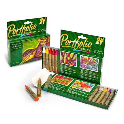 CRAYOLA Portfolio Series Water-Soluble Oil Pastels 24-Color Set (52-3624), Acrylic, Multicolour, 13.71x15.24x2.79 cm