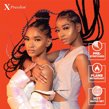 Cheveux tressés pré-étirés Sensationnel X-pression - tresse 3x 58 pouces tout kanekalon ignifuge synthétique pour tresses africaines et torsades (1 paquet, SM1B/30)