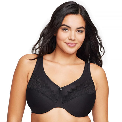 Glamorise Wonderwire Minimizer Underwire Bra 9003 (Women's & Women's Plus) Black
