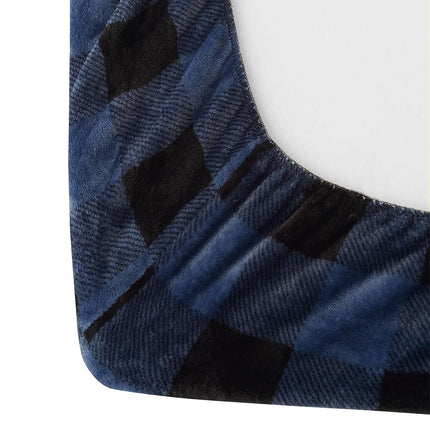 Elegant Comfort Luxuriously Soft 4-Piece Velvet Plush Flannel Sheet Set - Premium Quality - Cozy Warm, Anti-Static, Non Pilling Fuzzy Velvet Flannel Fleece Deep Pocket Sheet Set -Twin XL, Buffalo Blue