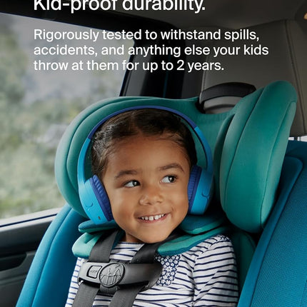 Belkin SoundForm Mini - Wireless Bluetooth Kids Headphones, 30H Battery, 85dB Safe Volume Limit, Built-in Microphone - Toddler On-Ear Earphones for iPhone, iPad - Ideal for School - Blue w/Case