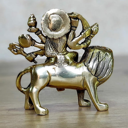 ESPLANADE Brass Statue Maa Durga Mata Rani Idol for Home Mandir (4.6")
