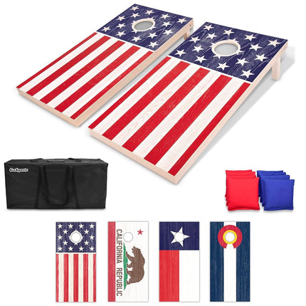 GoSports Regulation Size Solid Wood Cornhole Set -