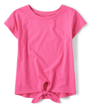 The Children's Place Girls' Short Sleeve Basic Tie