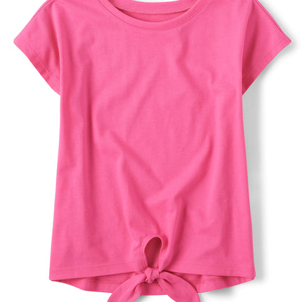 The Children's Place Girls' Short Sleeve Tie Front