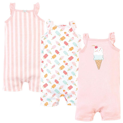 Hudson Baby Unisex Cotton Rompers, Ice Cream, 9-12 Months