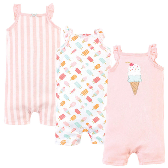 Hudson Baby Unisex Cotton Rompers, Ice Cream, 12-1