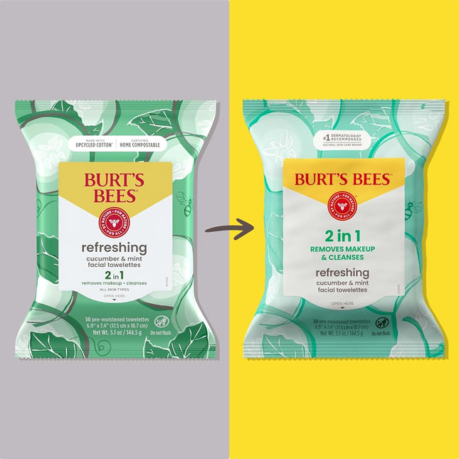 Burt's Bees Facial Cleansing Towelettes, Cucumber & Sage