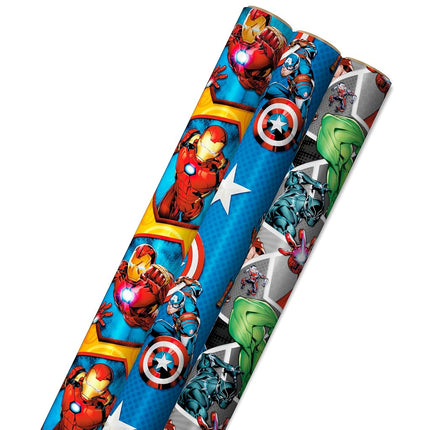 Hallmark Avengers Wrapping Paper with Cut Lines on