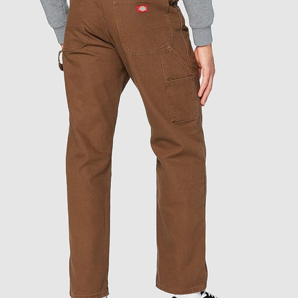 Dickies Men's Relaxed Fit Straight Leg Carpenter Duck Jean, Brown, 44Wx34L