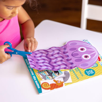 Melissa & Doug Sea life scissor skills activity book, Activities pad of mazes, puzzles, animals, Sequencing activities, Developmental Activities, Motor Skills, 4,5,6 Years, Gift for Boy or Girl