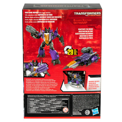 Transformers Toys Studio Series Voyager Class War for Cybertron 11 Gamer Edition Skywarp, figura de acción transformable de 16,5 cm, 8+
