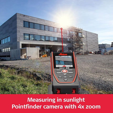 Leica DISTO D5 - Professional Laser Rangefinder with Bluetooth (App Use), Target Finder (Indoor and Outdoor) and Tilt Sensor for Height Tracking, Profile and Angle Measurement