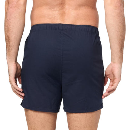 Nautica Men's Classic Cotton 3-Pack Woven Boxers, Peacoat/Sail Sea Cobalt/Sail Aero Blue, M
