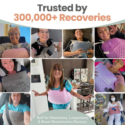 MOYOAMA Post Mastectomy Pillow with Cold Packs - Recovery After Breast Cancer Surgery, Breast Augmentation - Lightweight Post Surgery Pillow with 4 Built-in Pockets to Support Healing