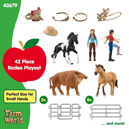 Schleich Farm World - 48Pc Rodeo Show Playset - Kids Ages 3+ | 42679