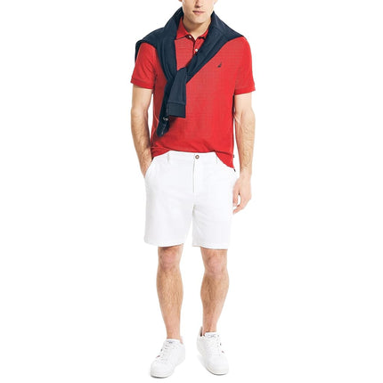 Nautica Men's Classic Short Sleeve Solid Performance Deck Polo Shirt, Nautica Red, XXL