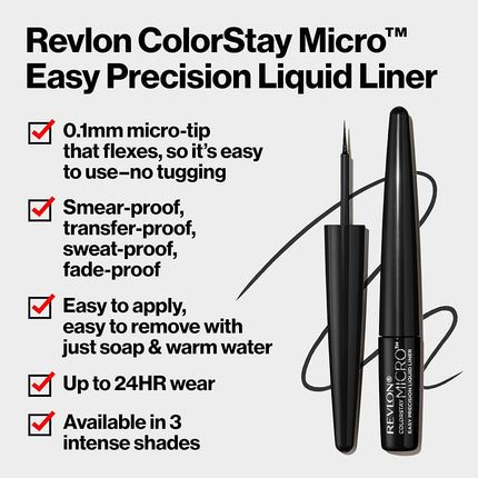 REVLON ColorStay Micro Easy Precision Liquid Liner, 301 Blackout (Pack of 2)