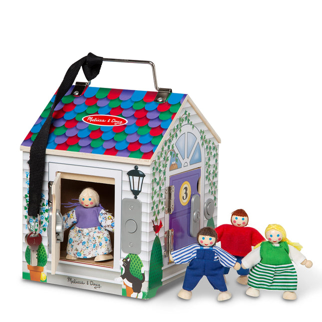Melissa & Doug Wooden Doorbell House – Portable Pl