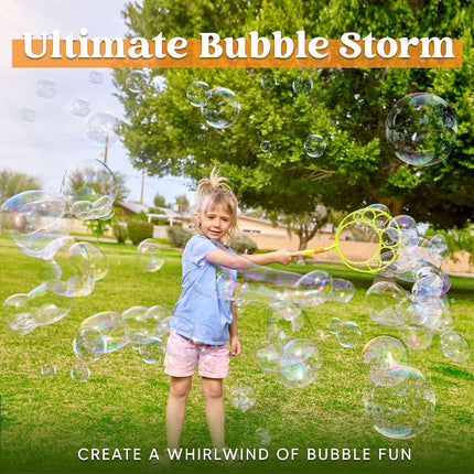 JOYIN Bubble Wands Set, Giant Bubble Wands Toy Set Large Bubble Wands with Tray Bulk for Kids Summer Outdoor Activity Party Favors, Suitable for All Age People