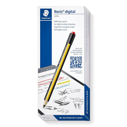 STAEDTLER 180J 22-1 Noris Digital Jumbo EMR Stylus with Soft Digital Eraser - For Digital Writing, Drawing and Erasing on EMR Equipped Displays (Please check the compatibility list before purchase)