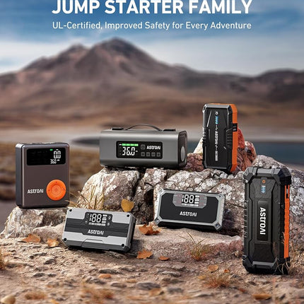 AstroAI S8 Car Battery Booster Jump Starter Power Pack (up to 6.0L Petrol & 3.0L Diesel Engines), Portable Car Jump Starter Power Bank for 12V Vehicles, Motorcycle, with Smart Jump Leads and LED Torch